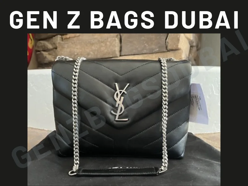 Yves Saint Laurent Loulou medium shoulder bag in black quilted calfskin leather with silver chain
