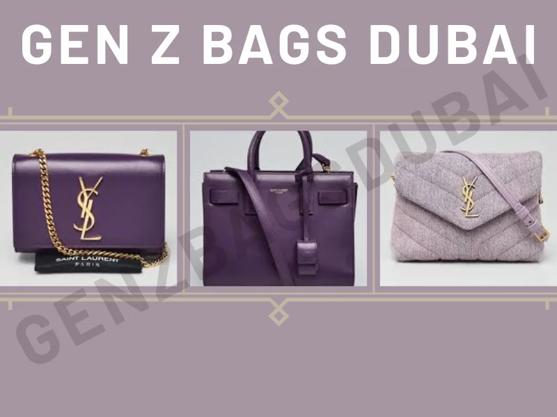 Elegant YSL purple bag in smooth leather displayed on neutral background