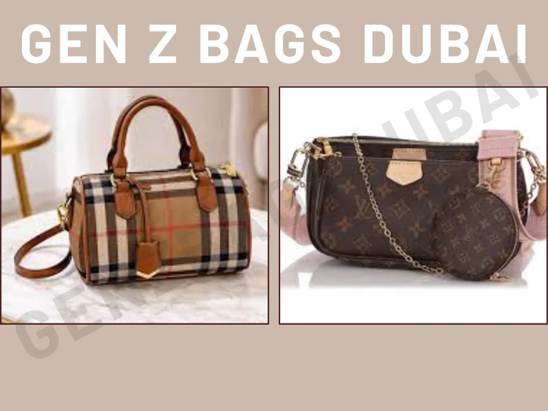Luxury comparison of Louis Vuitton and Burberry iconic handbags side by side on elegant display