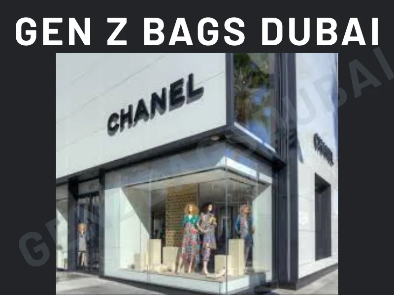 Elegant luxury brand outlet store exterior with designer shopping entrance and modern architecture